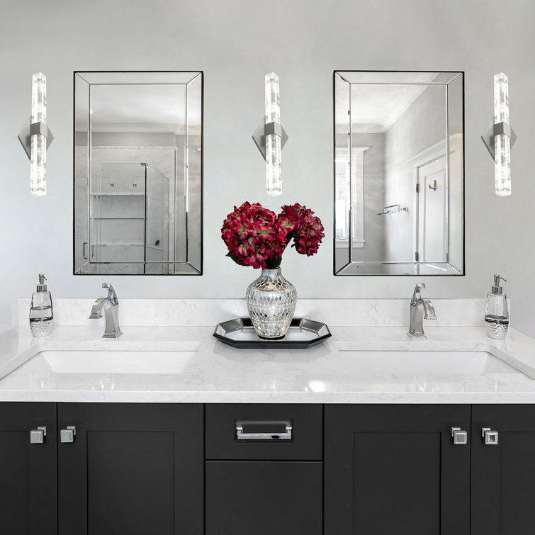 Regal Artisan Crafted Crystal LED Vanity Light in Brushed Nickel