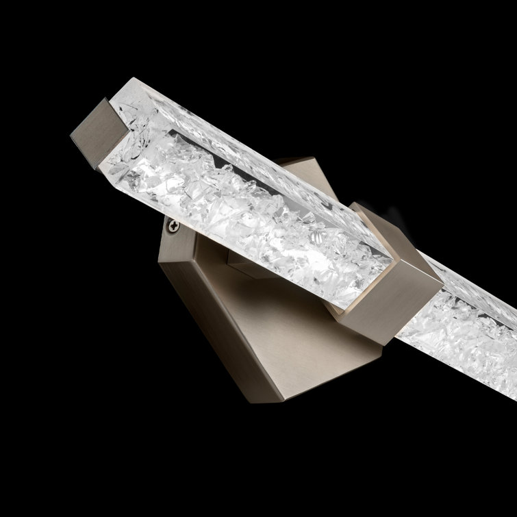 Regal Artisan Crafted Crystal LED Vanity Light in Brushed Nickel