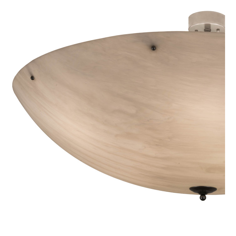 Madison 60" White Glass Nickel Semi-Flush Mount
