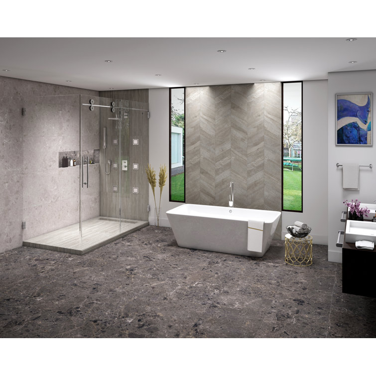 Gray 24x48 Matte Porcelain Wood Look Wall Tile