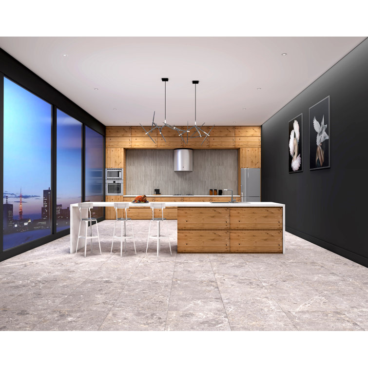 Gray 24x48 Matte Porcelain Wood Look Wall Tile
