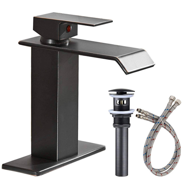 Oil Rubbed Bronze Single Handle Bathroom Faucet with Drain Assembly