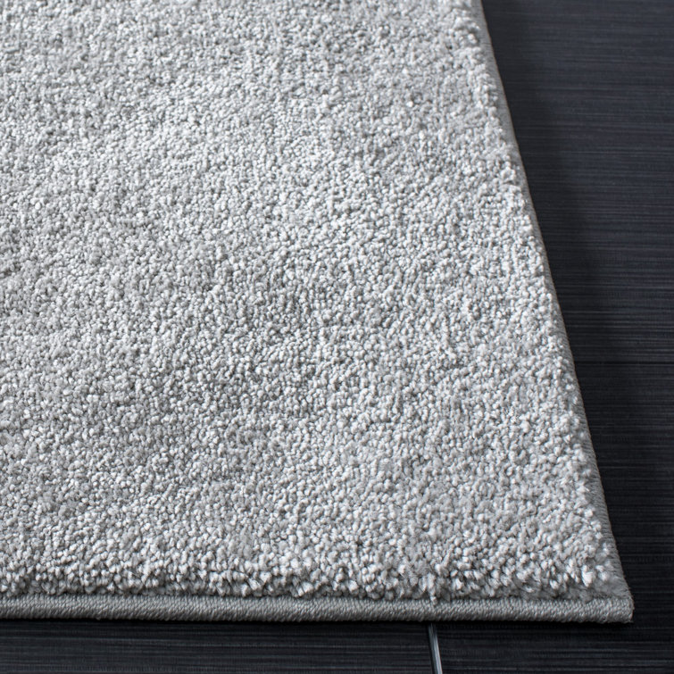 Aeneas Light Grey Rectangular Synthetic Plush Area Rug, 5'5" x 7'7"