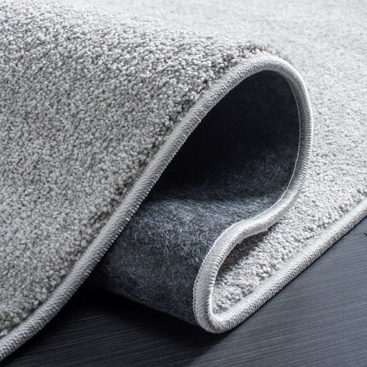 Aeneas Light Grey Rectangular Synthetic Plush Area Rug, 5'5" x 7'7"