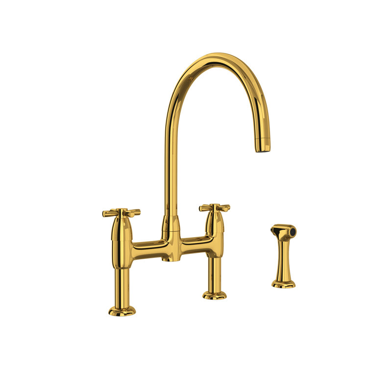 Holborn Polished Nickel 16.5" Modern Kitchen Faucet with Sidespray