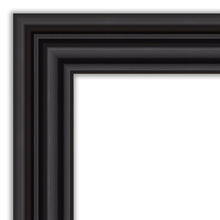 Colonial Black Rectangular Polystyrene Bathroom Vanity Mirror