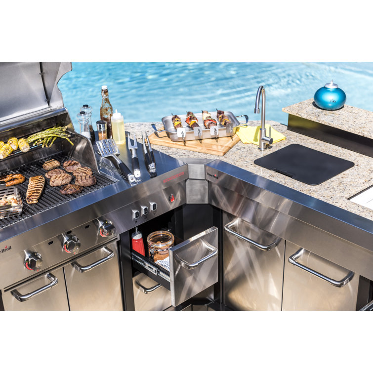 Stainless Steel 3-Burner Infrared Gas Grill with Storage