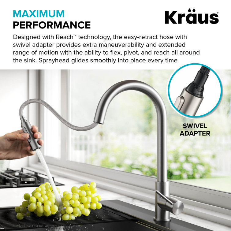 Stainless Steel Single Handle Pull Down Kitchen Faucet