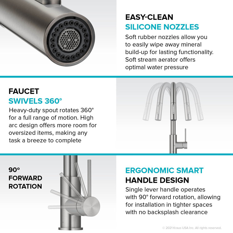 Stainless Steel Single Handle Pull Down Kitchen Faucet