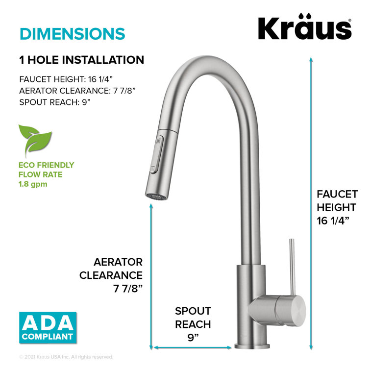 Stainless Steel Single Handle Pull Down Kitchen Faucet