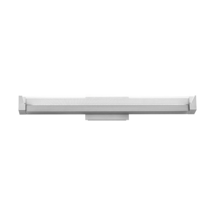 Spectre Brushed Nickel Slim LED Bath Bar with Frosted Acrylic Shade