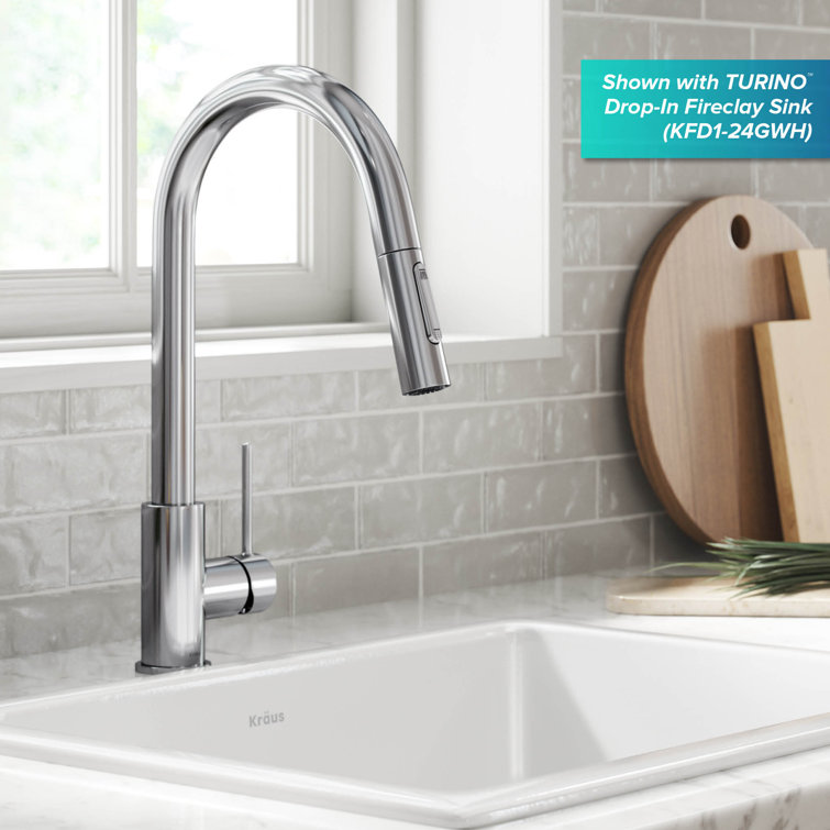 Chrome Contemporary Pull-Down Single Handle Kitchen Faucet