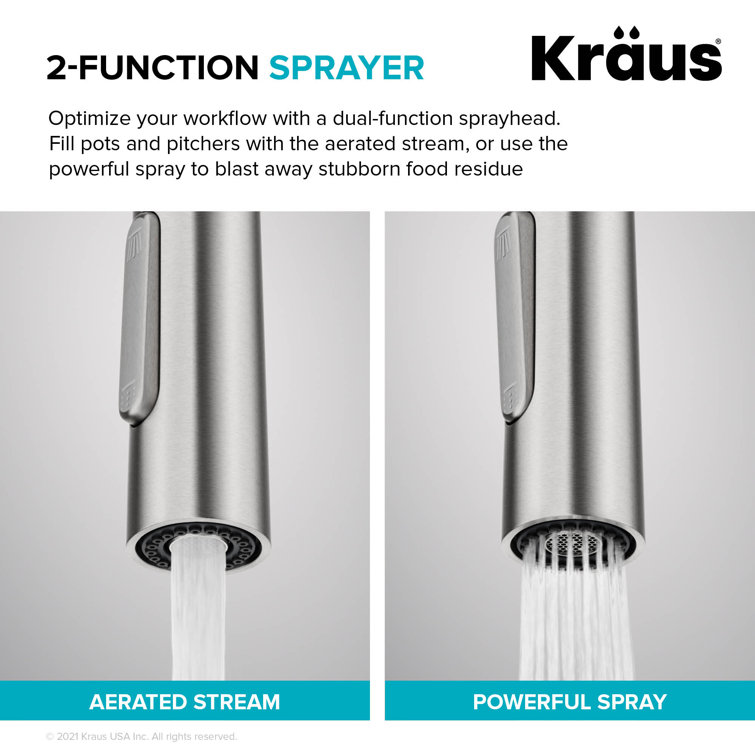 Tall Stainless Steel Pull-Down Kitchen Faucet with Spray