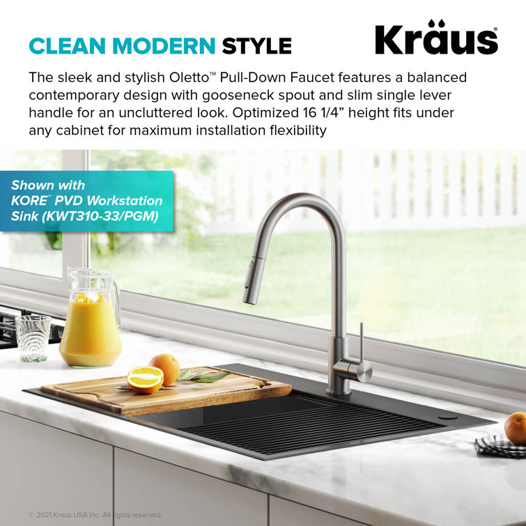 Stainless Steel Single Handle Pull Down Kitchen Faucet