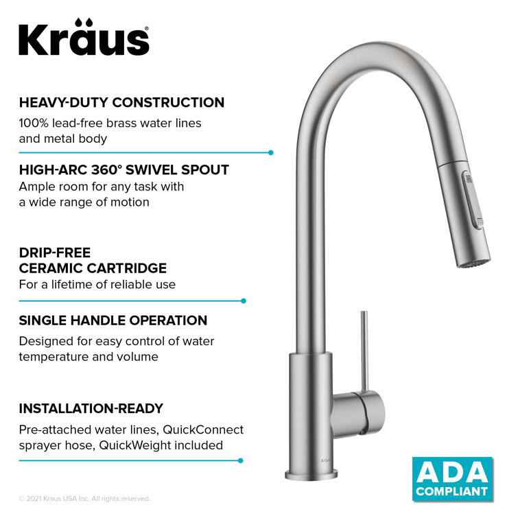 Stainless Steel Single Handle Pull Down Kitchen Faucet