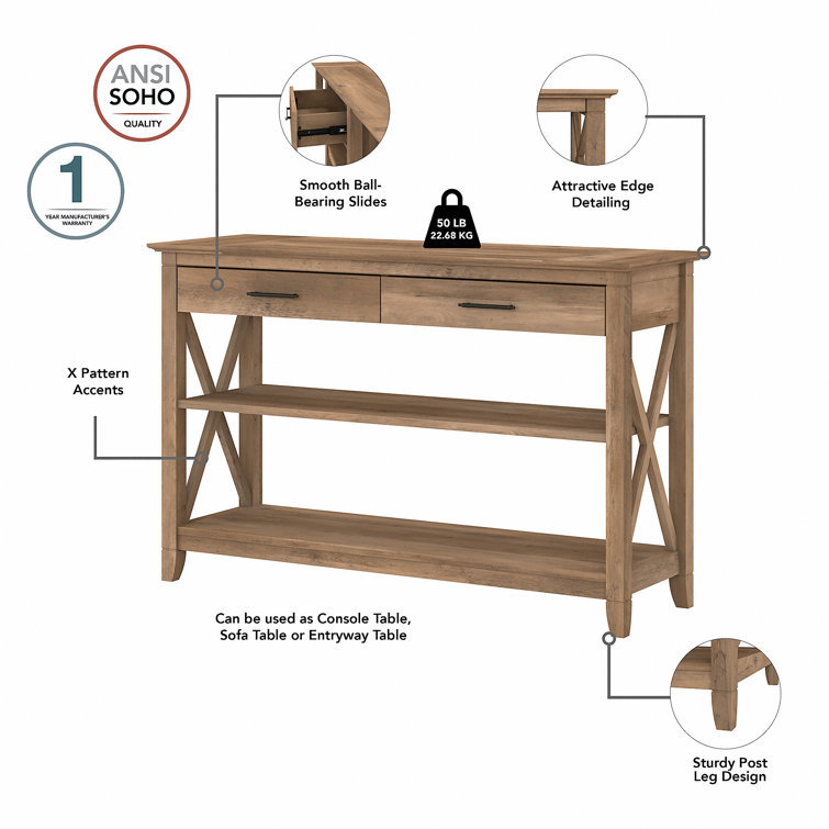 Key West 46.9" Reclaimed Pine Engineered Wood Console Table with Storage