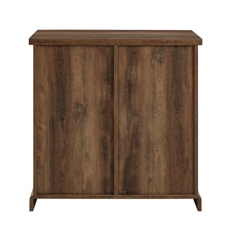 Rustic Oak Sliding Barn Door Accent Cabinet