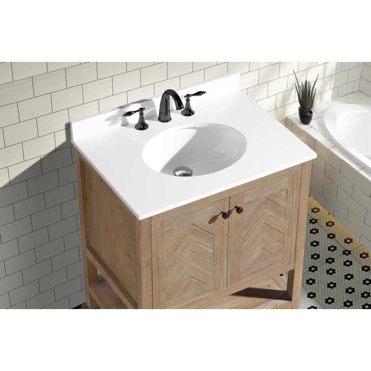 Savannah 30'' Weathered Fir Single Bathroom Vanity with Quartz Top