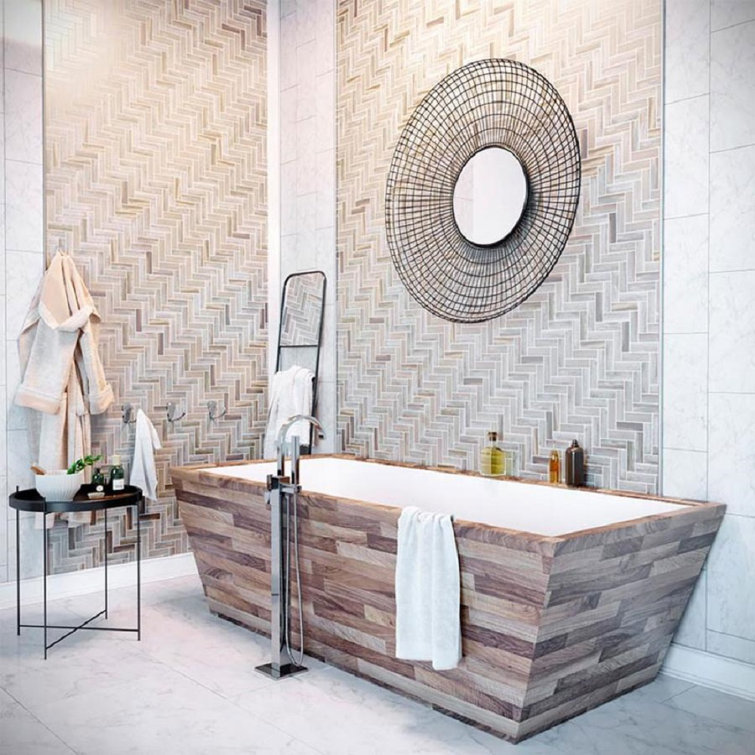 Aloha Beige Matte Iridescent Glass Mosaic Tile
