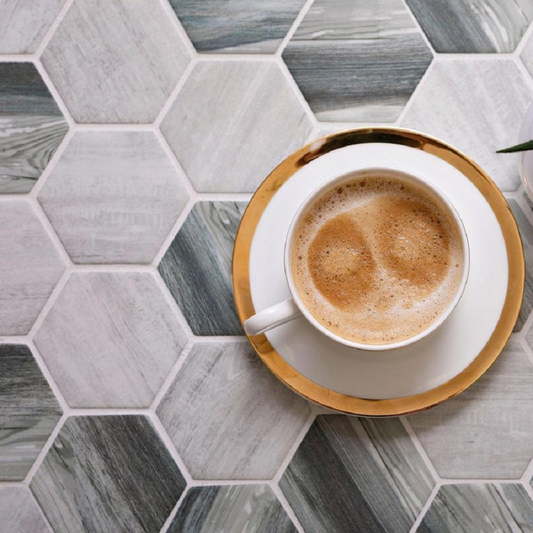 Gray Hexagonal Matte Glass Mosaic Tile for Walls and Floors