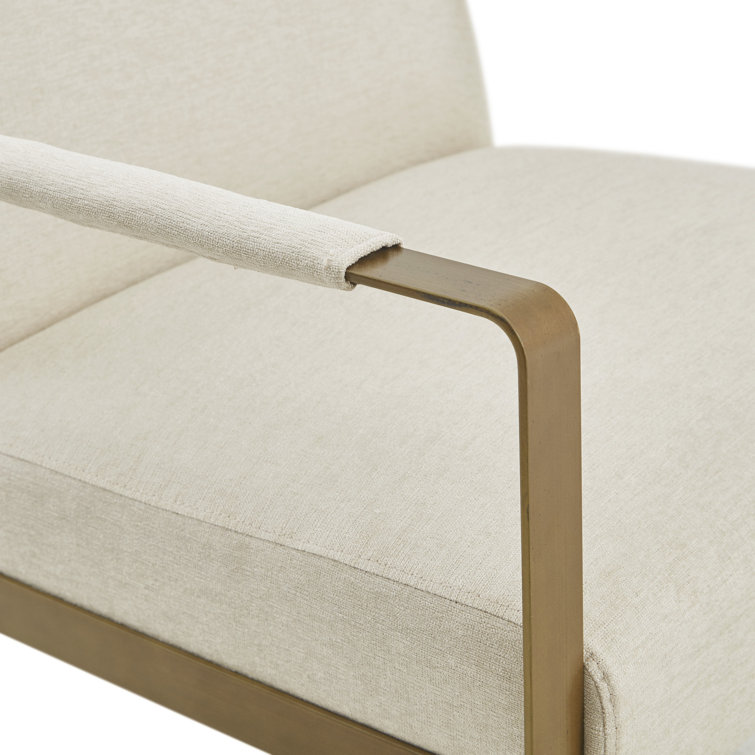Cream Velvet & Antique Gold Metal Luxe Accent Chair