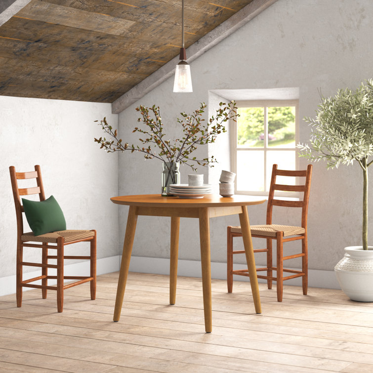 Acorn Round Rubberwood Mid-Century Modern Dining Table