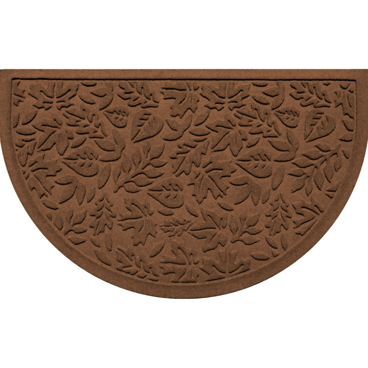 Dark Brown Semi-Circle Rubber Outdoor Fall Door Mat