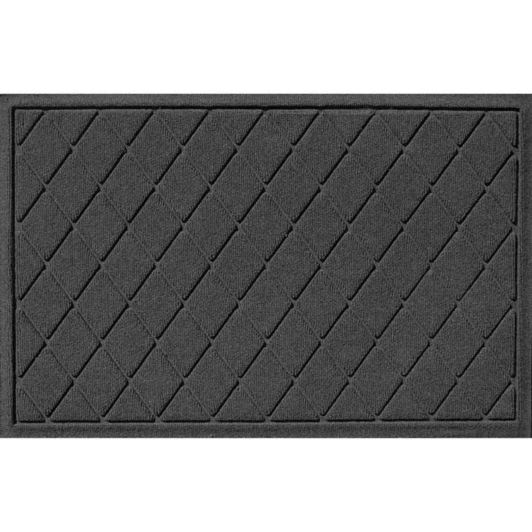 Charcoal Polypropylene Non-Slip Outdoor Doormat with Rubber Backing
