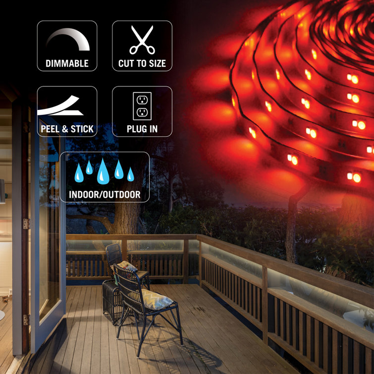 24 ft Multicolor RGB+W LED Indoor Outdoor Tape Light Kit