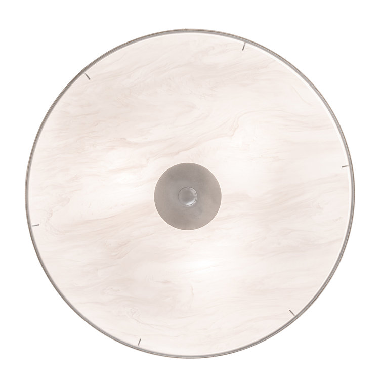 Nickel and Beige 24'' Drum LED Flush Mount Light