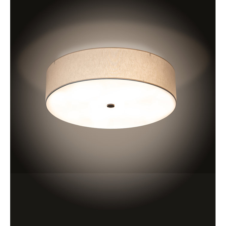 Timeless Bronze 4-Light Flush Mount with Off-White Shade