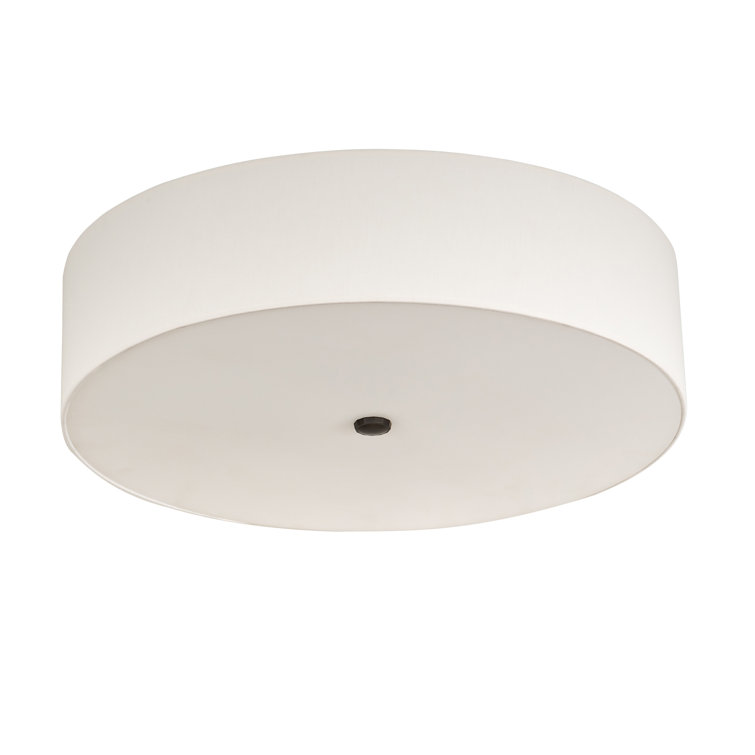 Timeless Bronze 4-Light Flush Mount with Off-White Shade