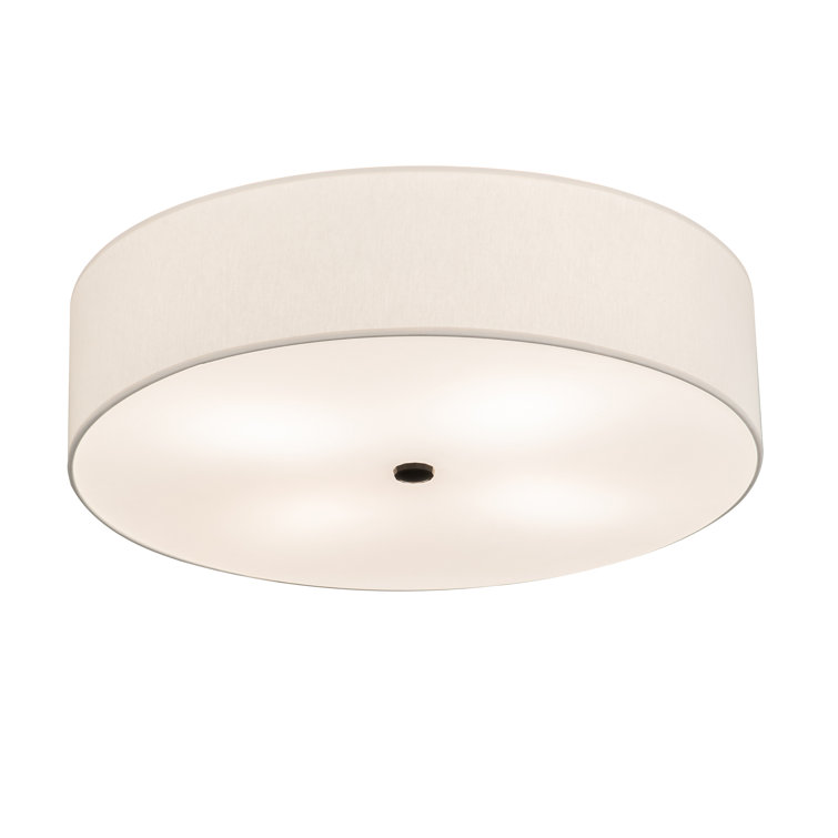 Timeless Bronze 4-Light Flush Mount with Off-White Shade