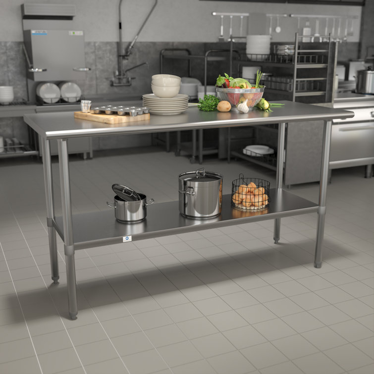 Versatile Stainless Steel 60" Prep & Work Table with Adjustable Undershelf
