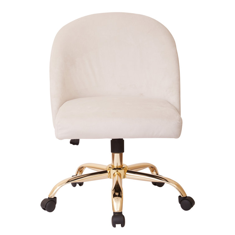 Layton Mid-Back Oyster Pearl Velvet Swivel Task Chair