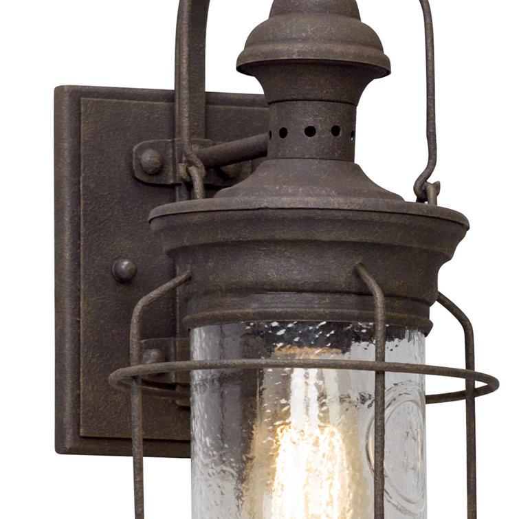 Large Black Iron Cylinder Outdoor Wall Lantern