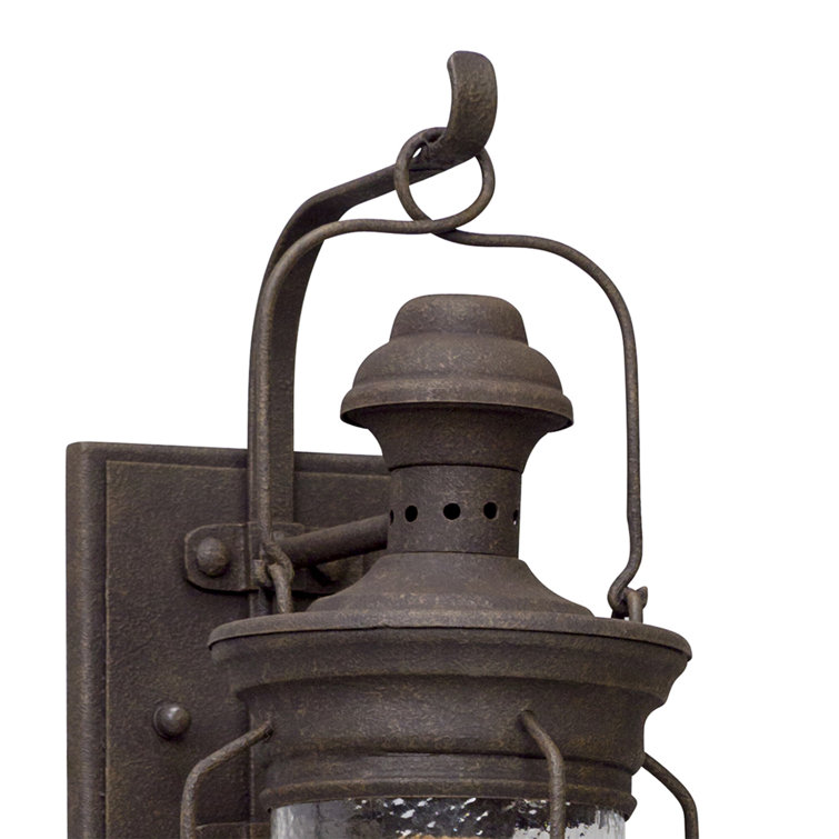 Large Black Iron Cylinder Outdoor Wall Lantern