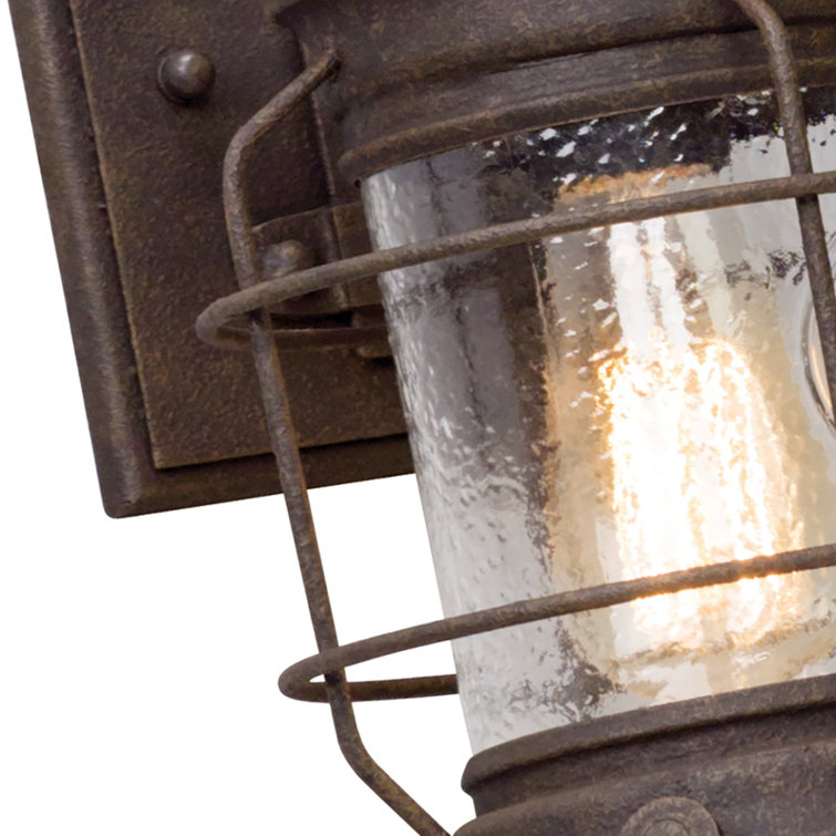 Small Black Iron Industrial Lantern Wall Sconce