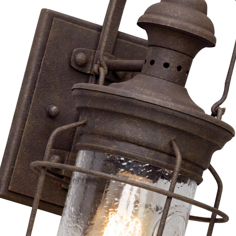 Large Black Iron Cylinder Outdoor Wall Lantern