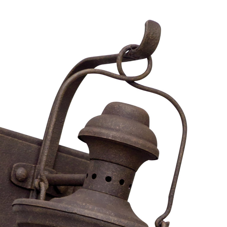 Large Black Iron Cylinder Outdoor Wall Lantern