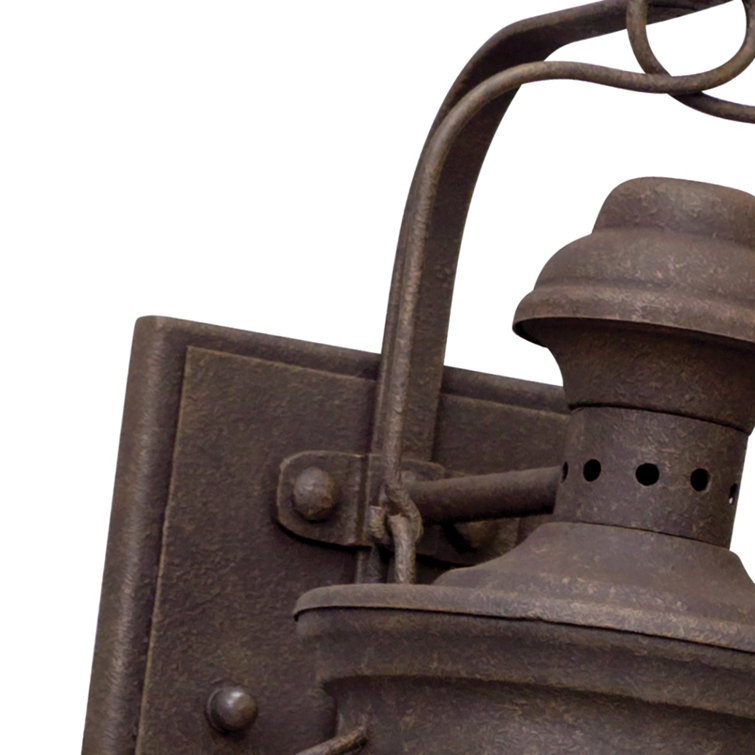 Large Black Iron Cylinder Outdoor Wall Lantern