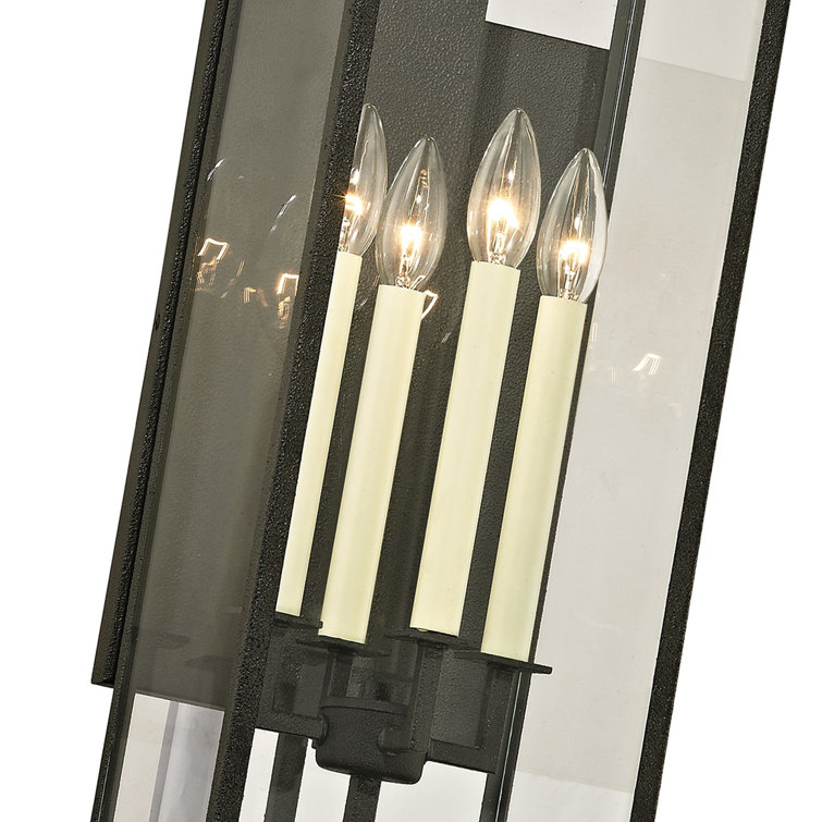 Gray Iron 4-Light Lantern Wall Sconce