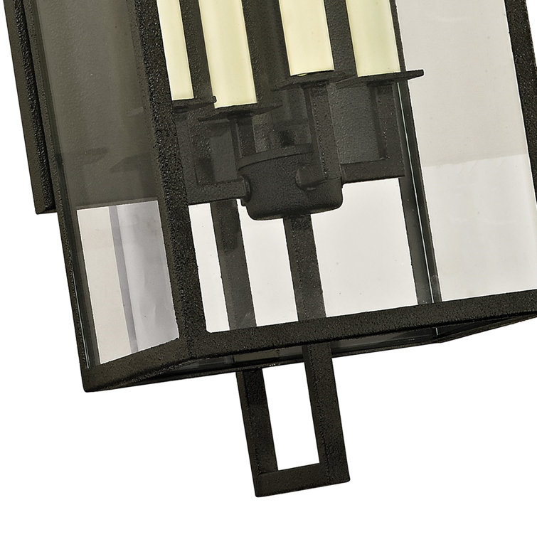 Gray Iron 4-Light Lantern Wall Sconce