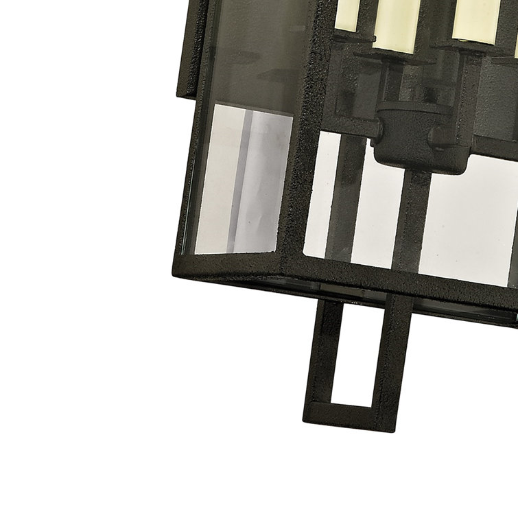 Gray Iron 4-Light Lantern Wall Sconce