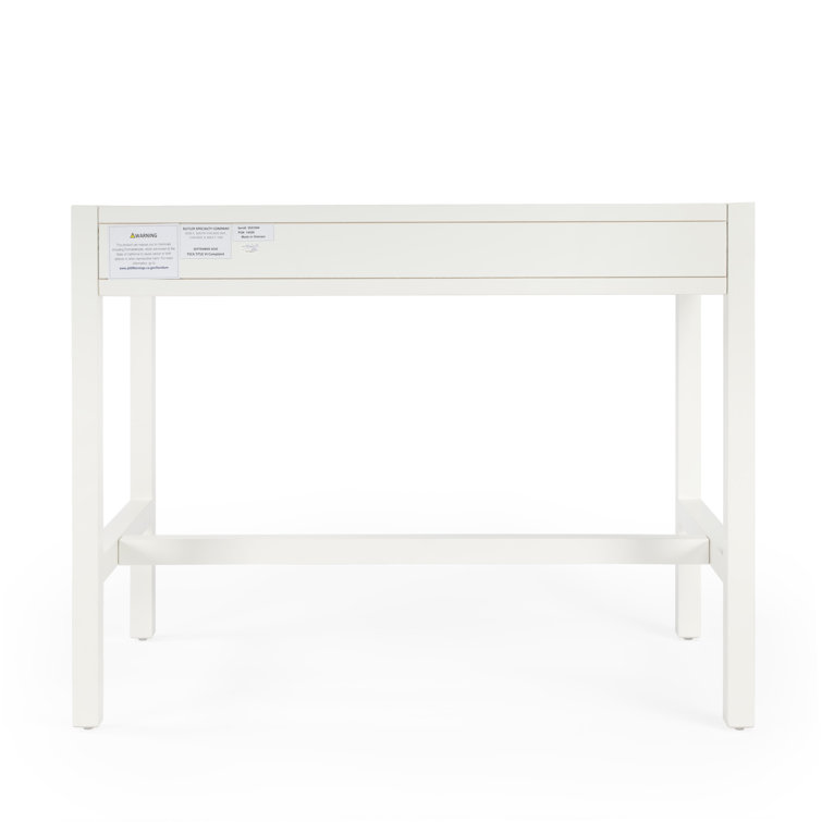 Elin Contemporary White Wood Writing Desk with Drawers