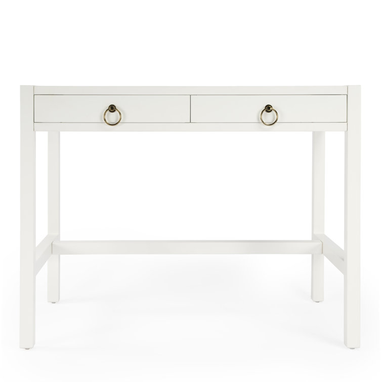 Elin Contemporary White Wood Writing Desk with Drawers