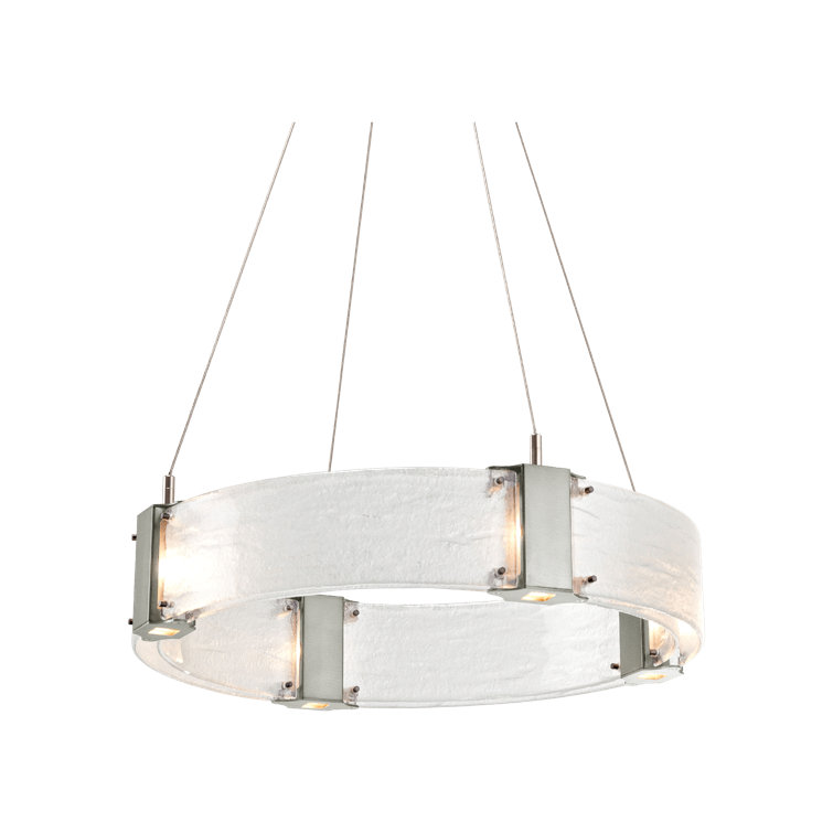 Ethereal Glow 32'' Crystal LED Chandelier in Metallic Beige Silver
