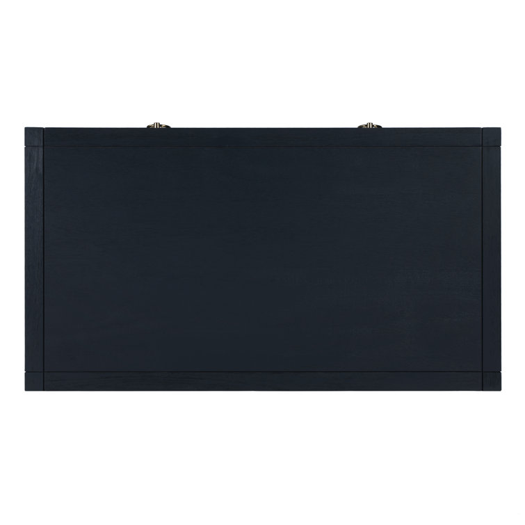 Elin 116'' Navy Minimalist Wood Writing Desk with Drawers