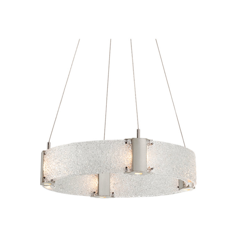 Bronze Crystal Parallel Ring Plug-In Chandelier 23.9 in