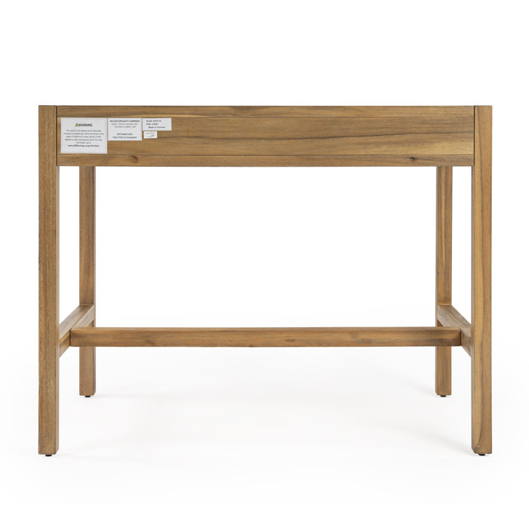 Elin 116'' Natural Wood Writing Desk with Drawers